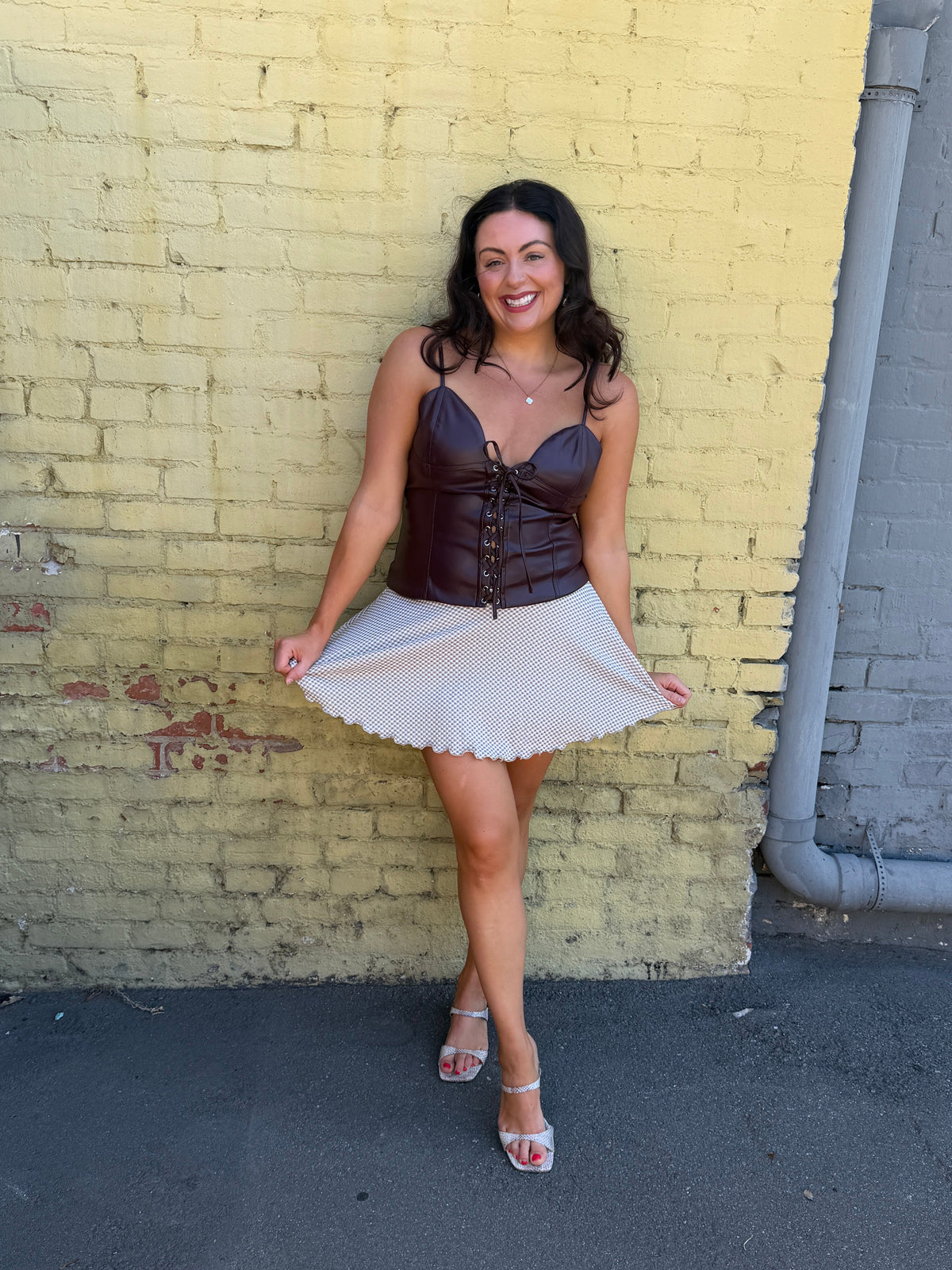 Faux Leather Corset Top