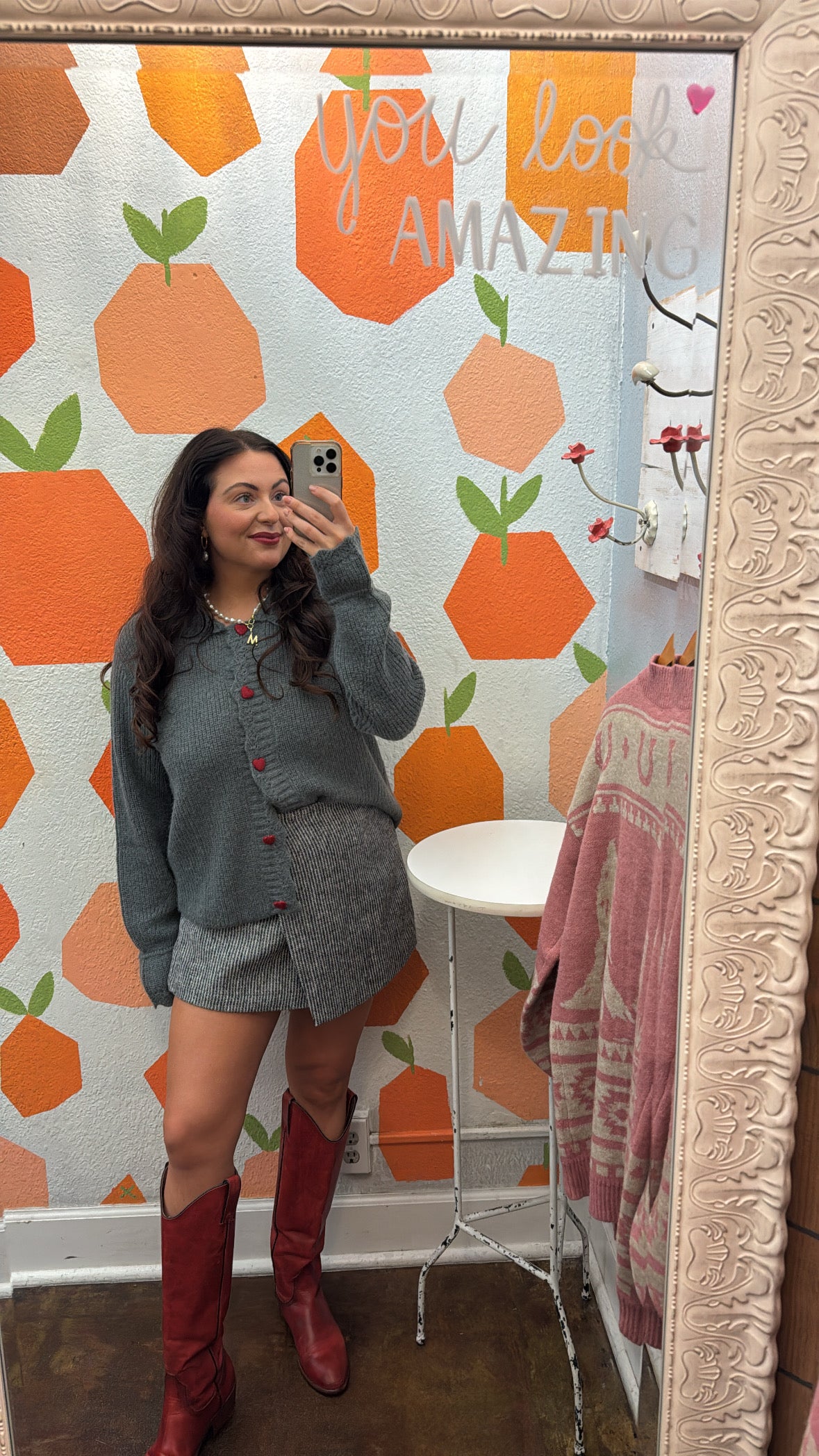 Heart Button Down Knit Sweater Cardigan