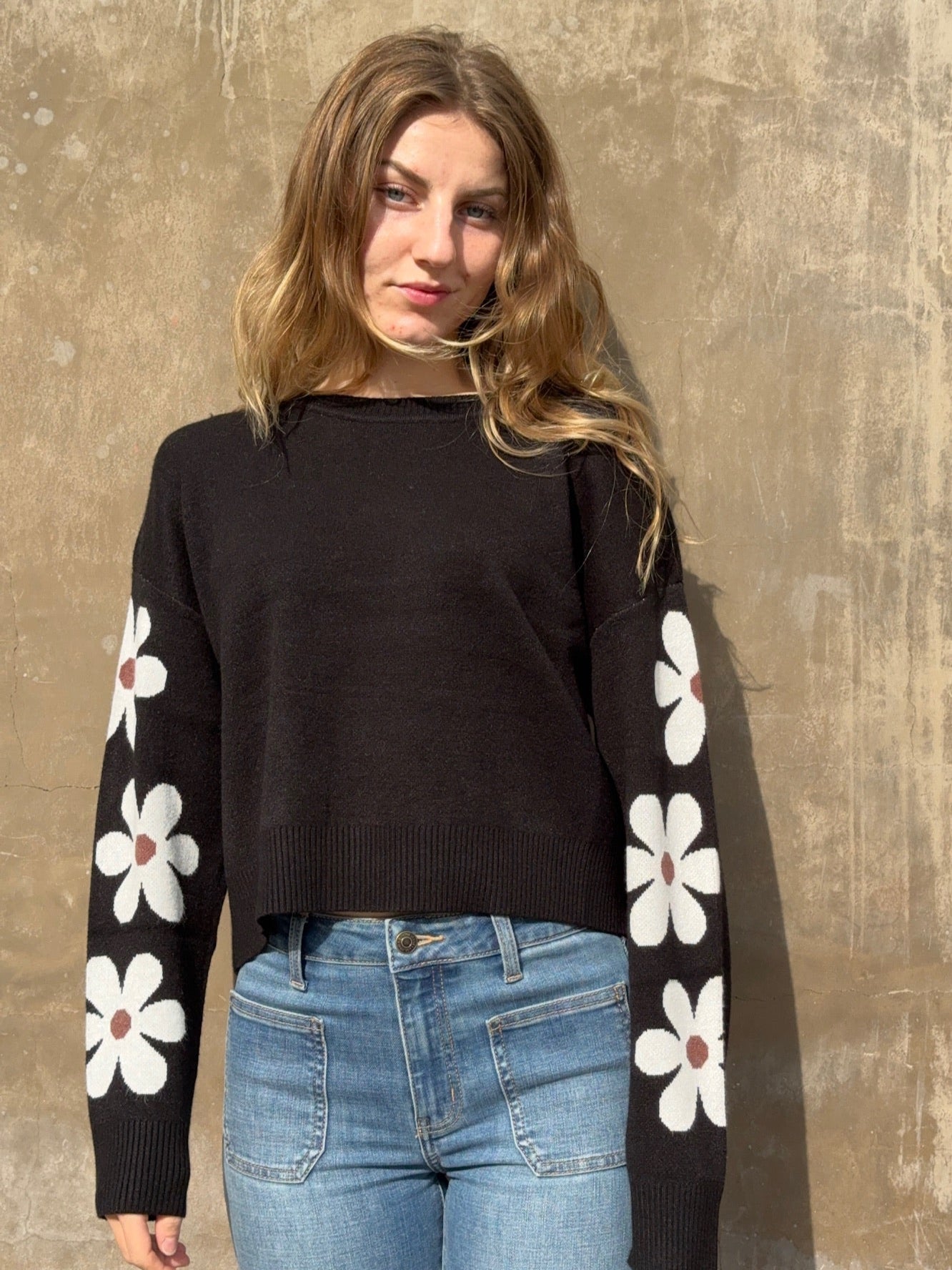 Daisy Sleeve Sweater