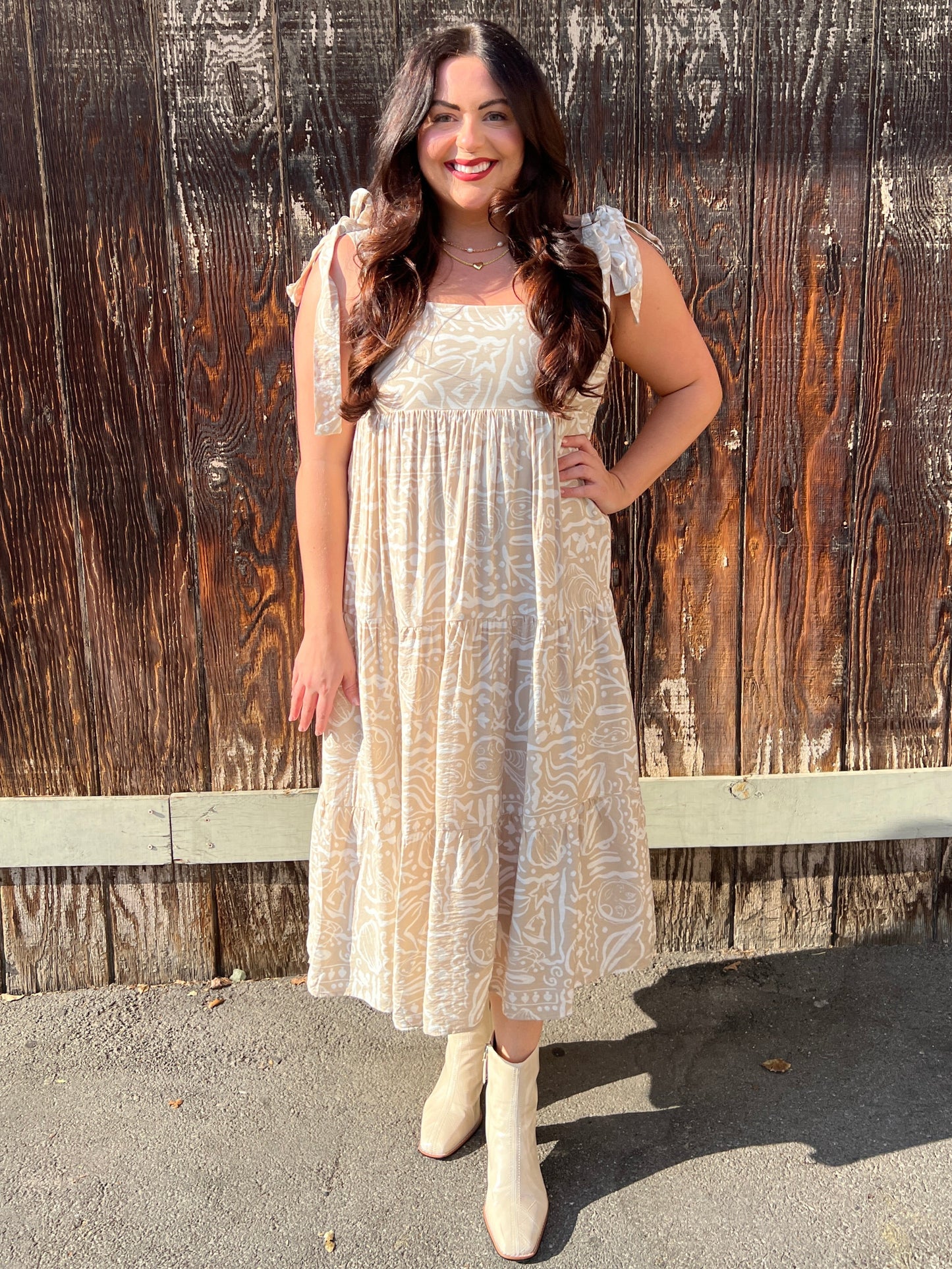 Coastal Breeze Tie Strap Midi Dress