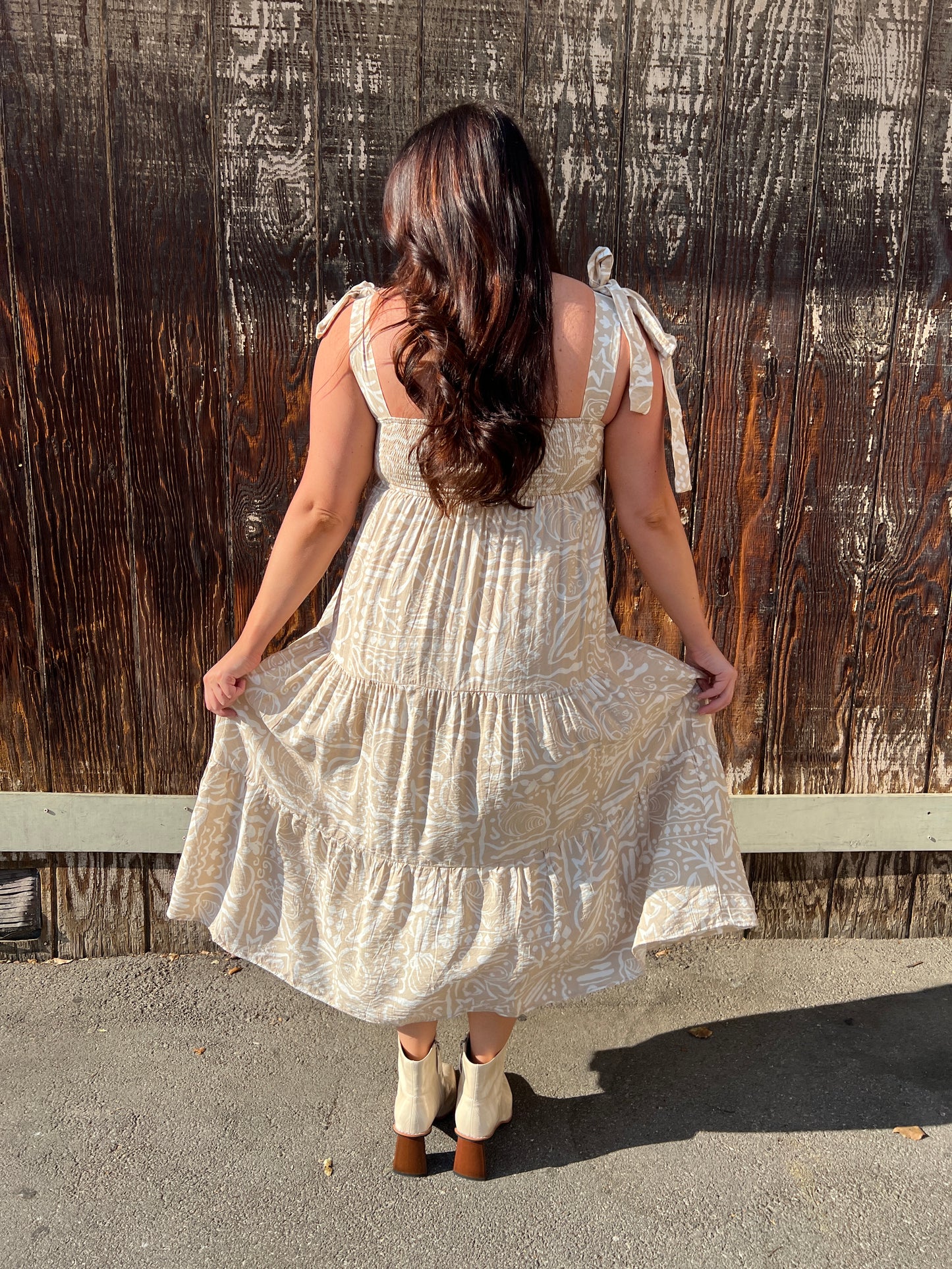 Coastal Breeze Tie Strap Midi Dress