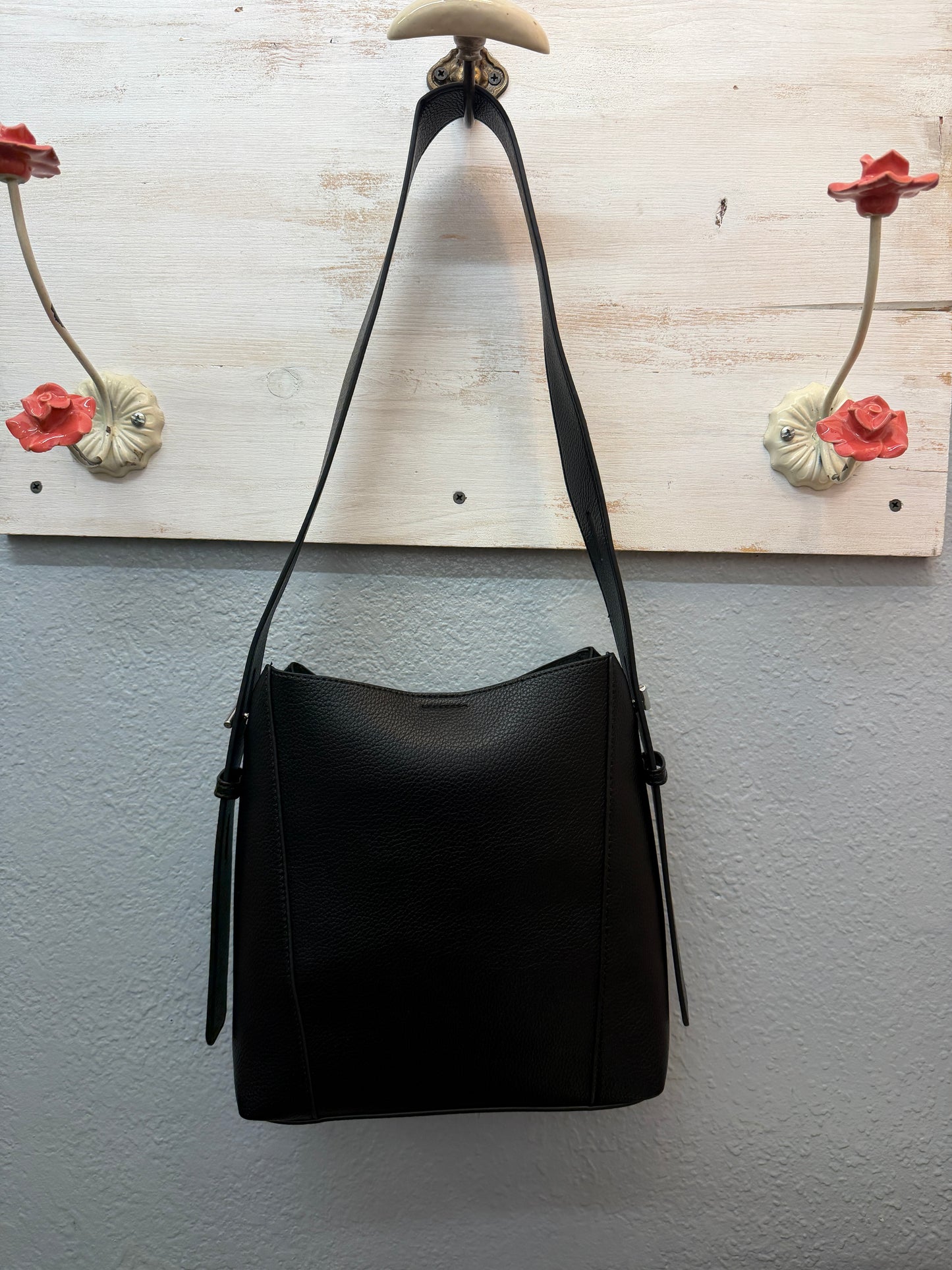 Black Soft Bucket Shoulder Bag