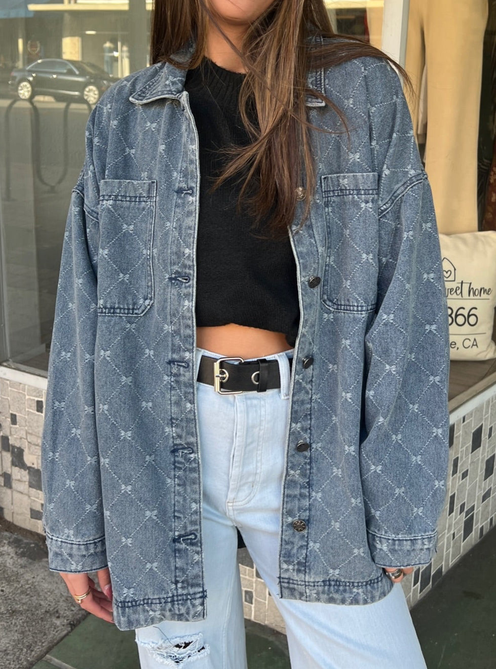 Skylar Bow Denim Jacket