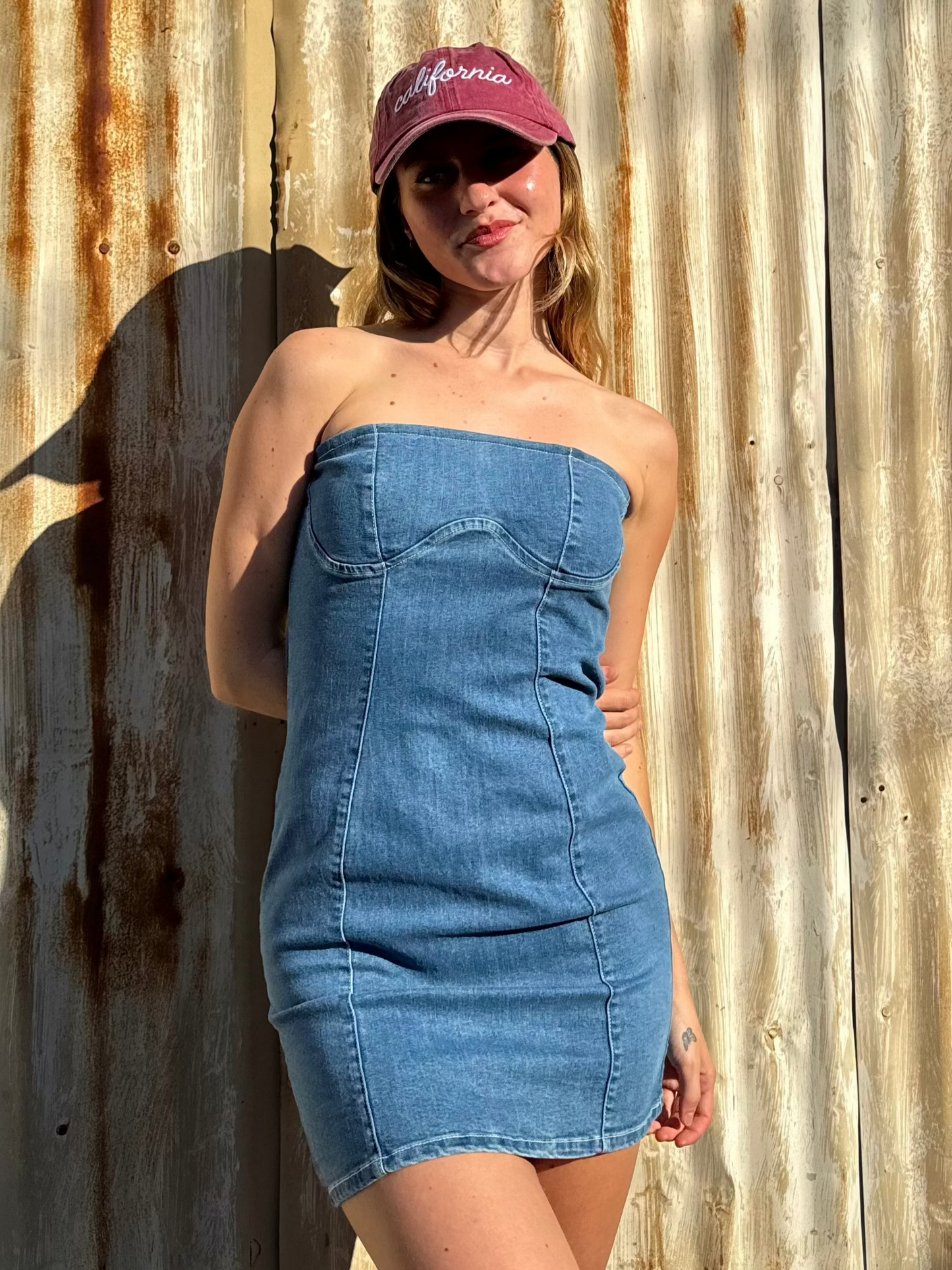 Colette Strapless Denim Mini Dress