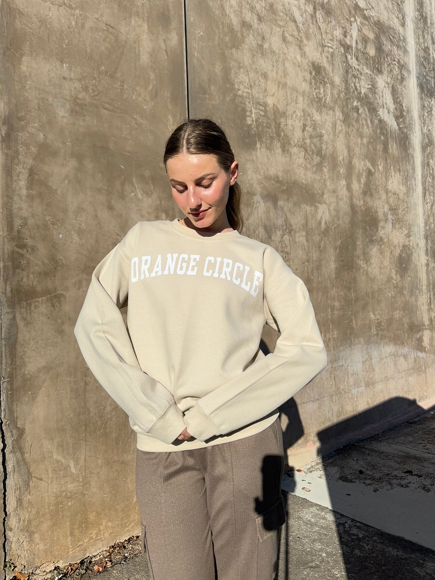 Orange Circle Graphic Sweatshirt