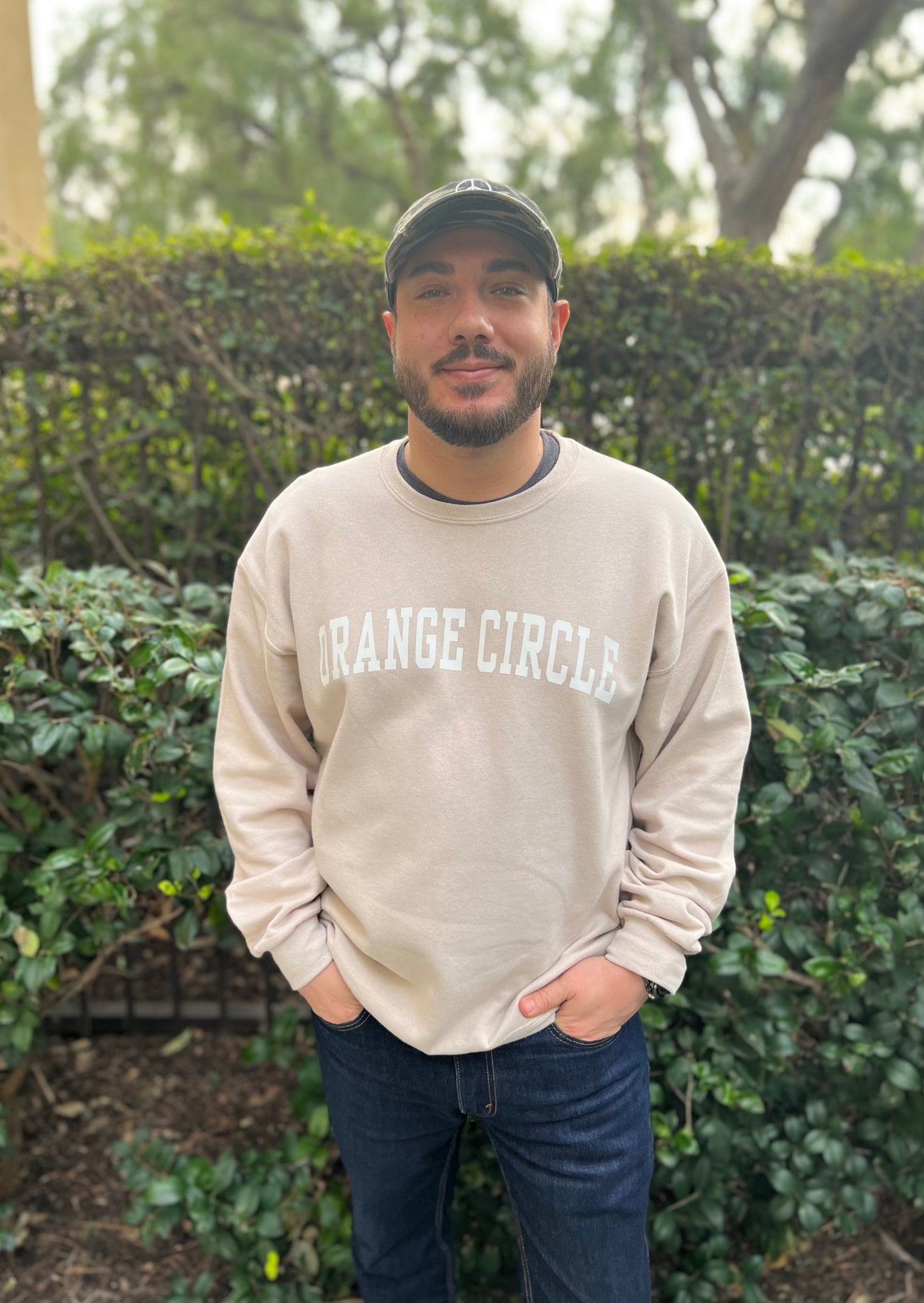 Orange Circle Graphic Sweatshirt