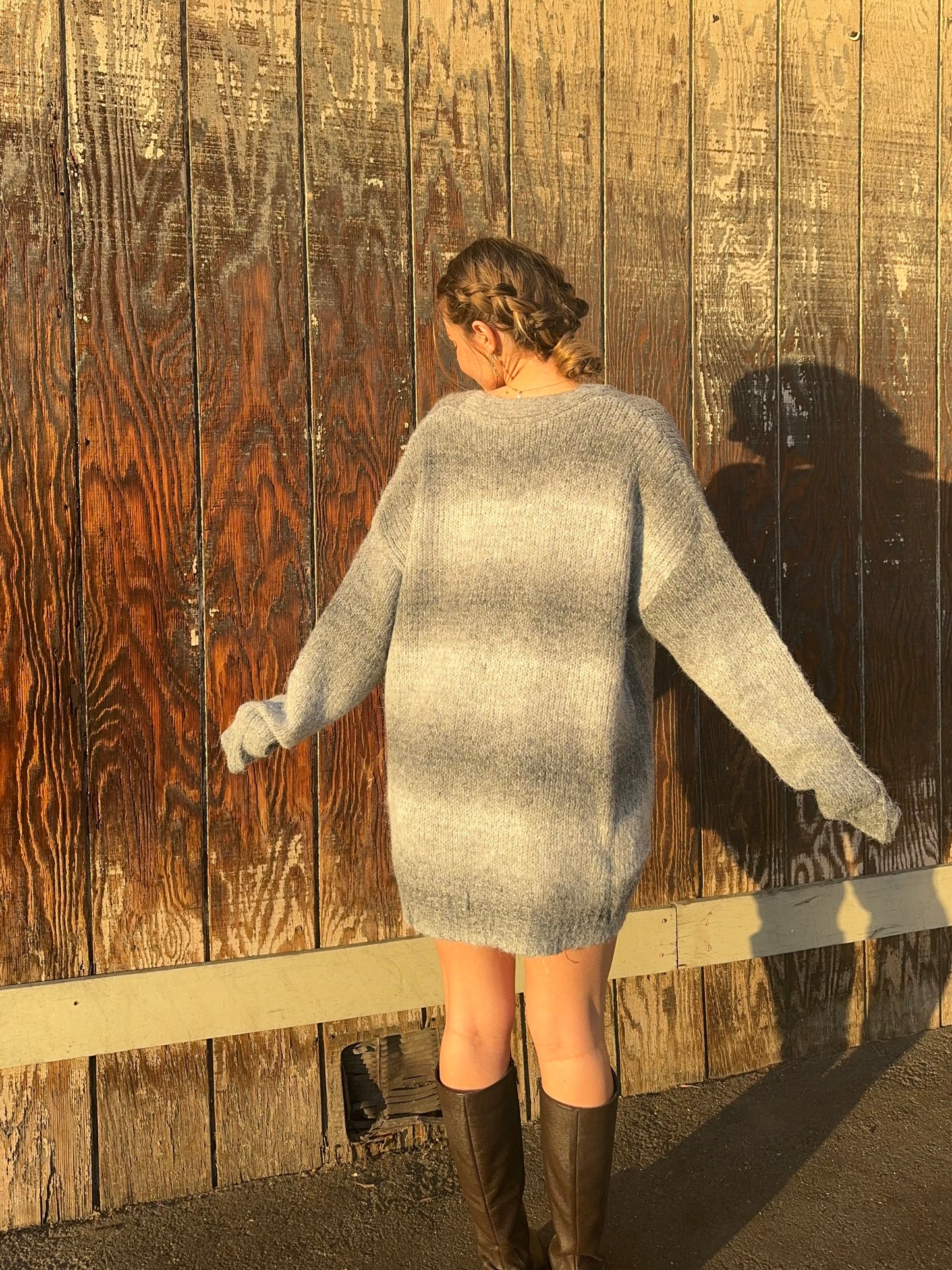 Gradient Oversized Wool Cardigan