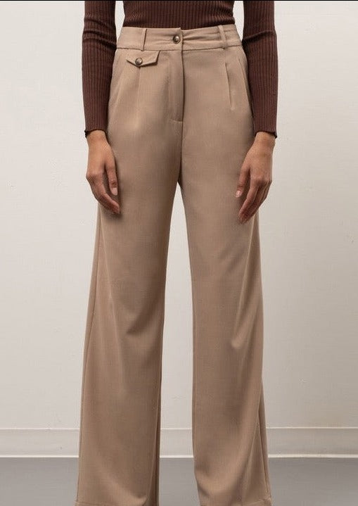 Wide Leg Trouser With Front Pocket