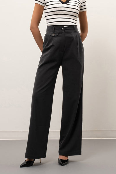 Wide Leg Trouser With Front Pocket