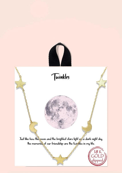 Twinkles Moon and Star Necklace