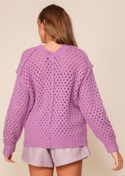 Open Knit Orchid Sweater