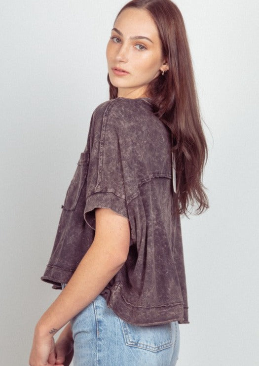 Oversized Washed Crop Tee