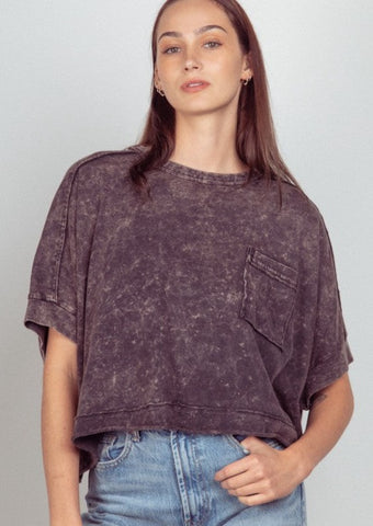 Oversized Washed Crop Tee