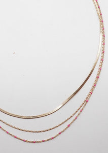 Color Beaded Layered Necklace