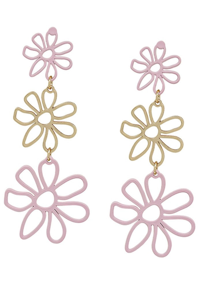 Wire Flowers Dangle Earring
