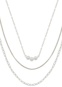 Triple Freshwater Pearl Pendant Necklace