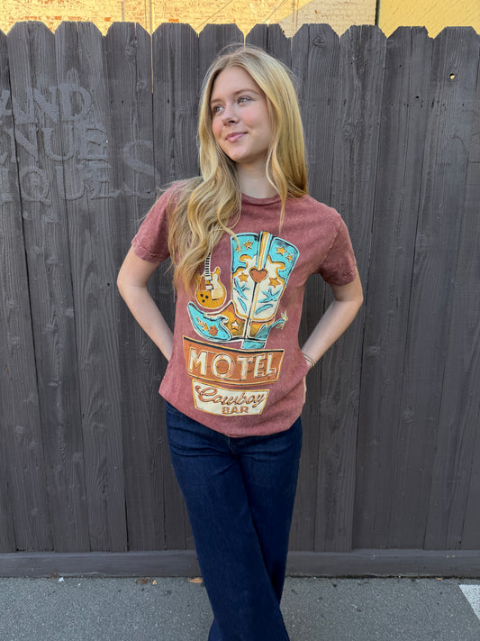 Motel Cowboy Bar Graphic Top