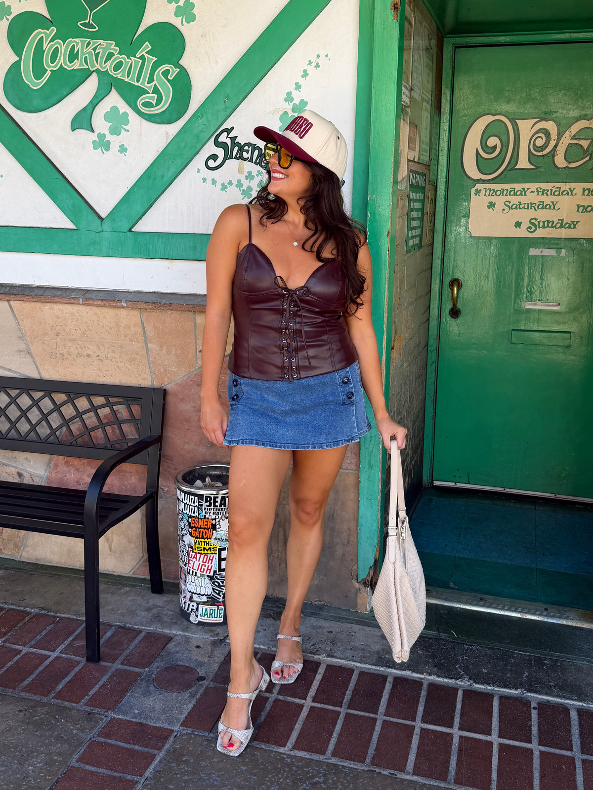 Faux Leather Corset Top