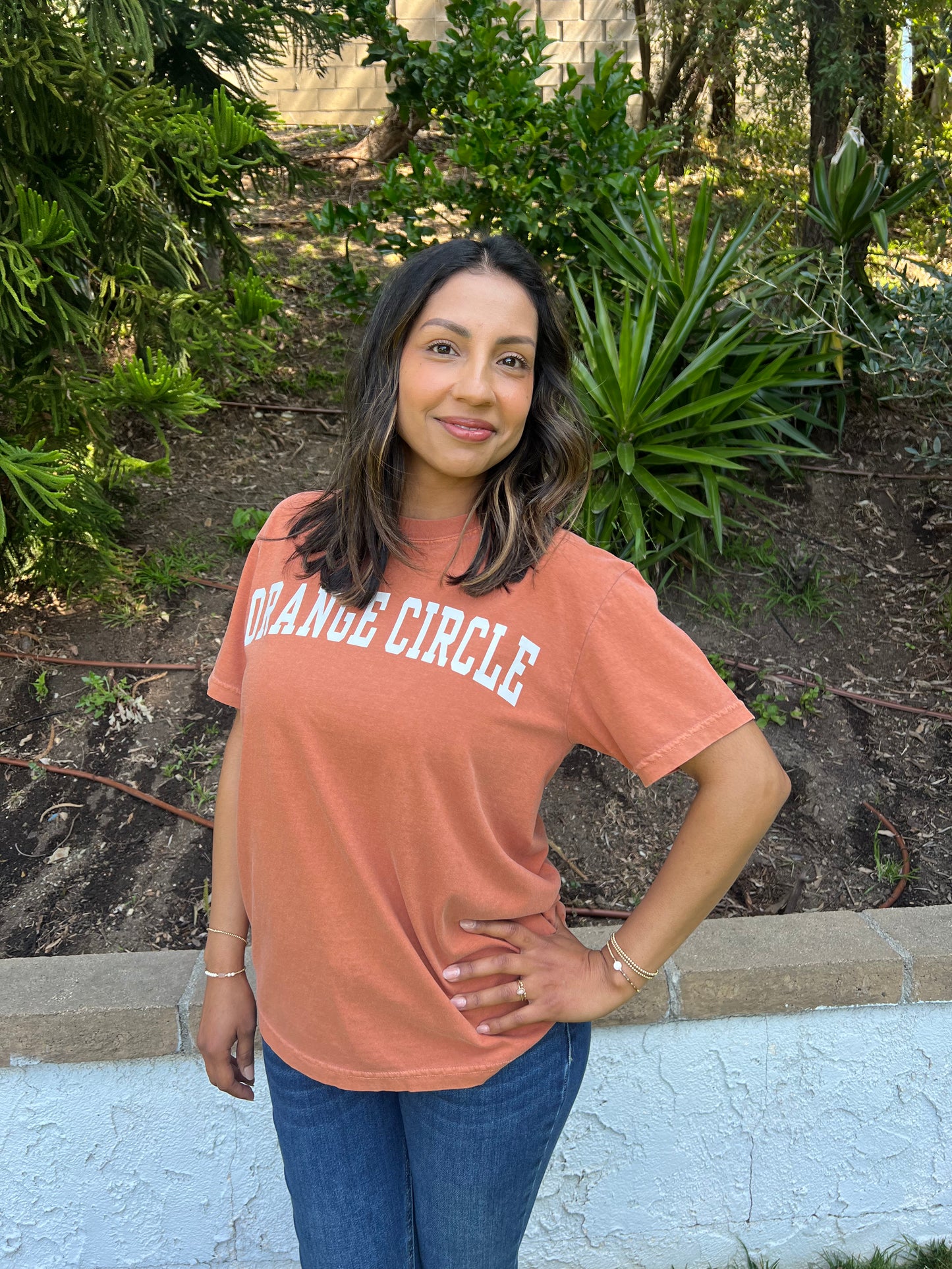 Orange Circle Graphic Tee