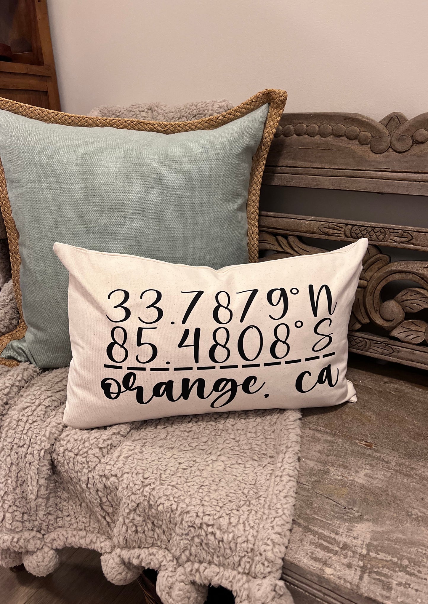 Orange Coordinates Throw Pillow