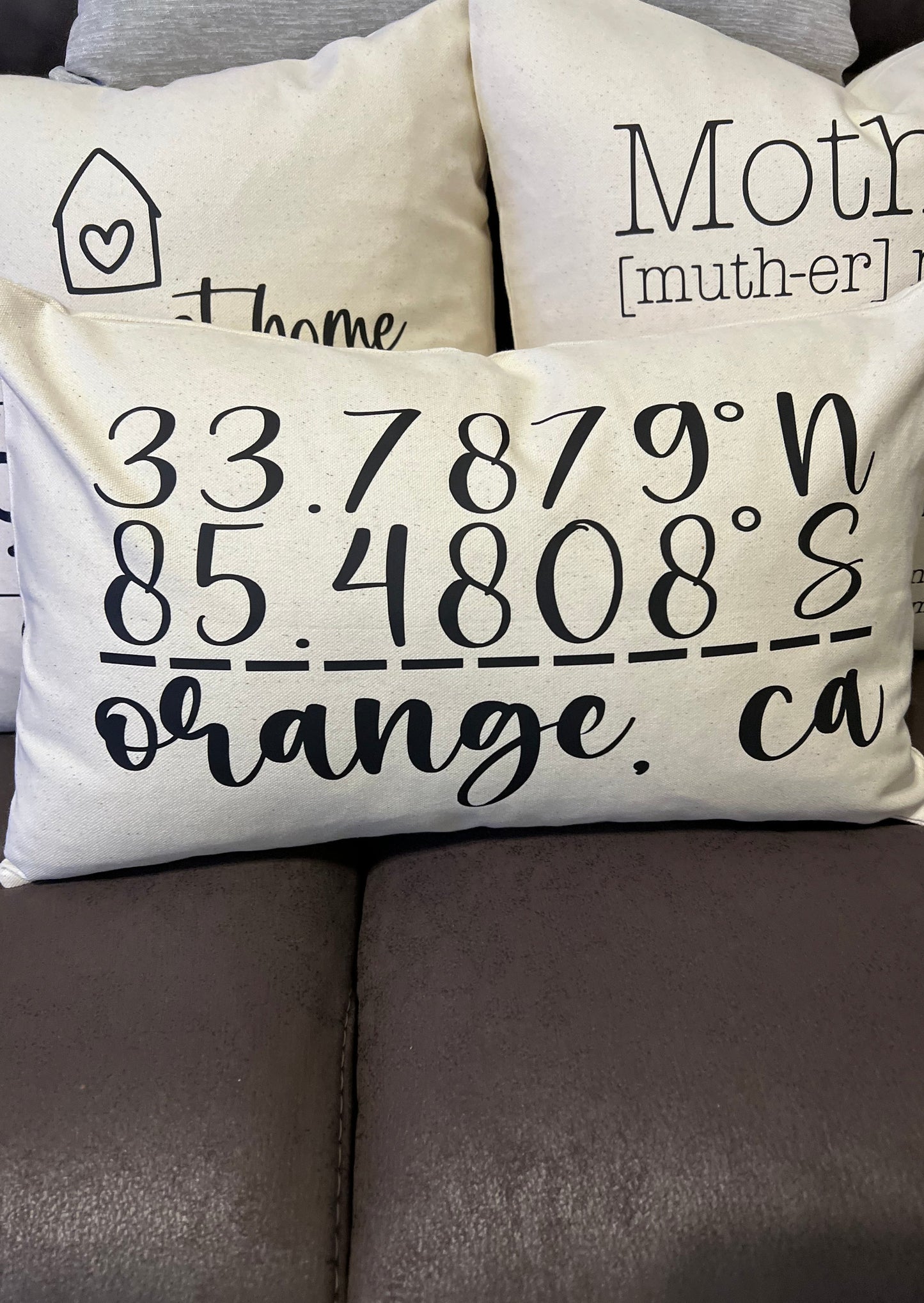 Orange Coordinates Throw Pillow