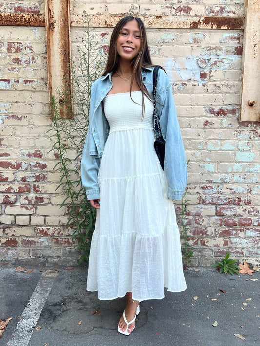 White Lightweight Midi Dress