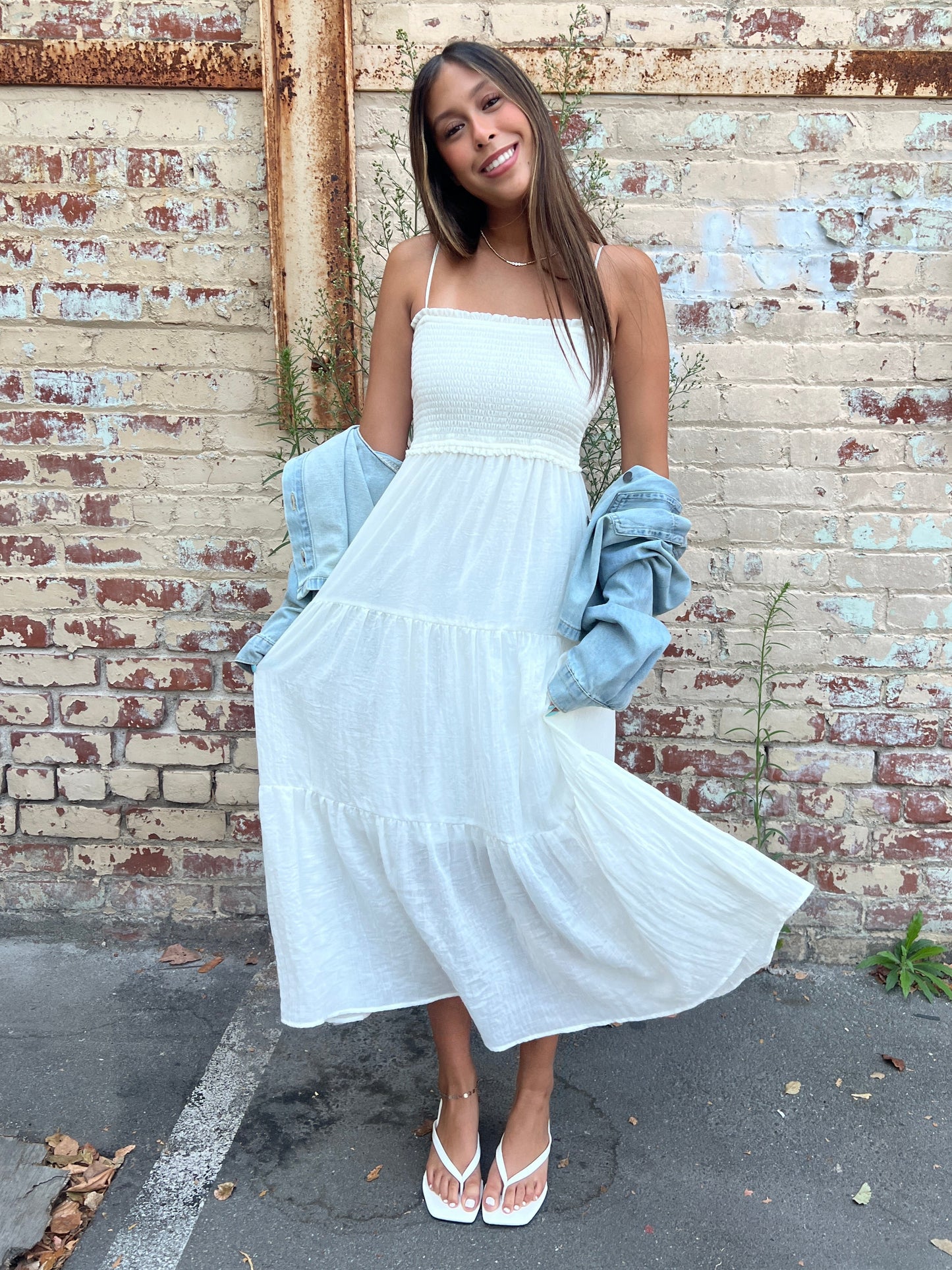 White Lightweight Midi Dress