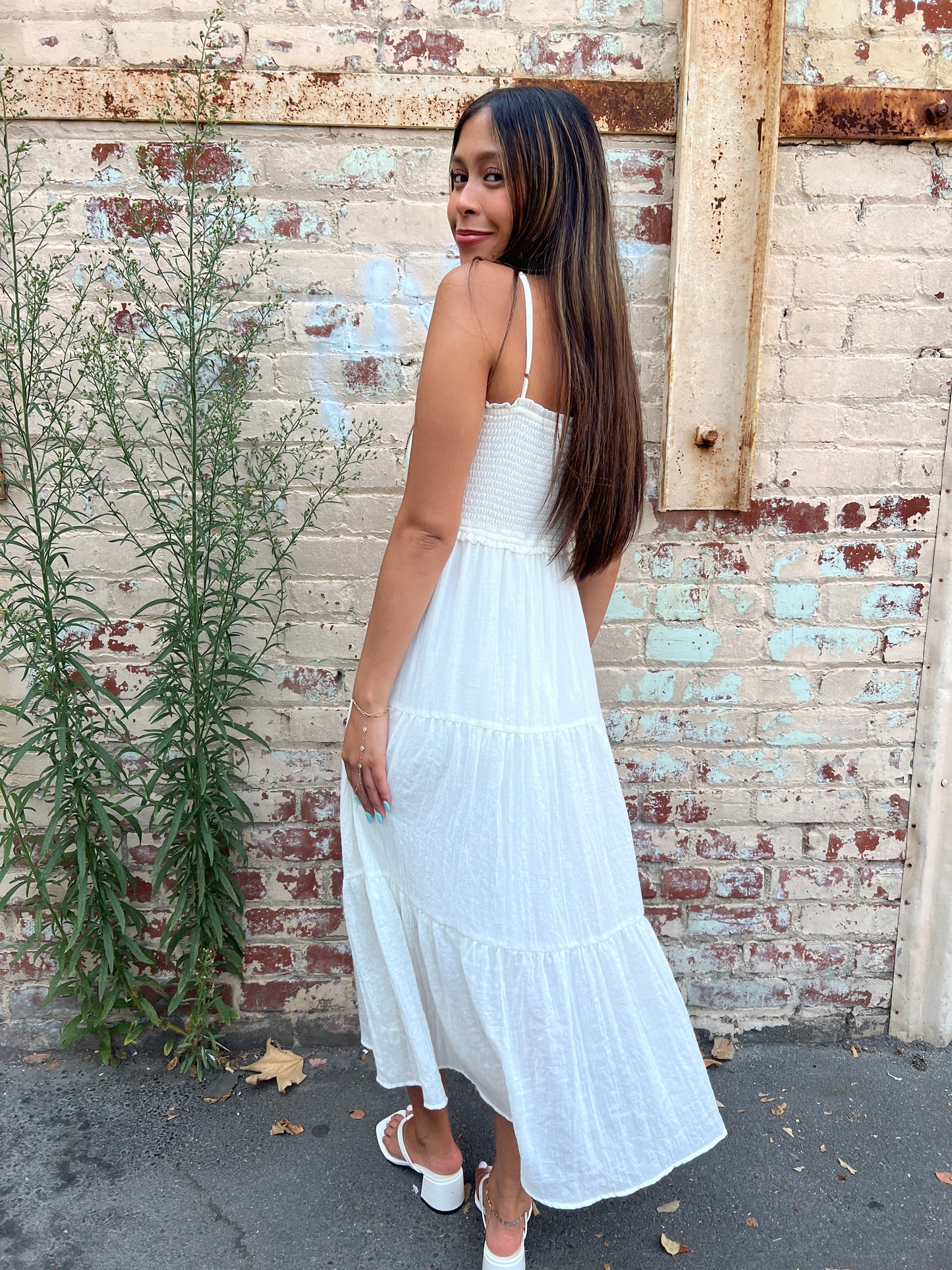 White Lightweight Midi Dress