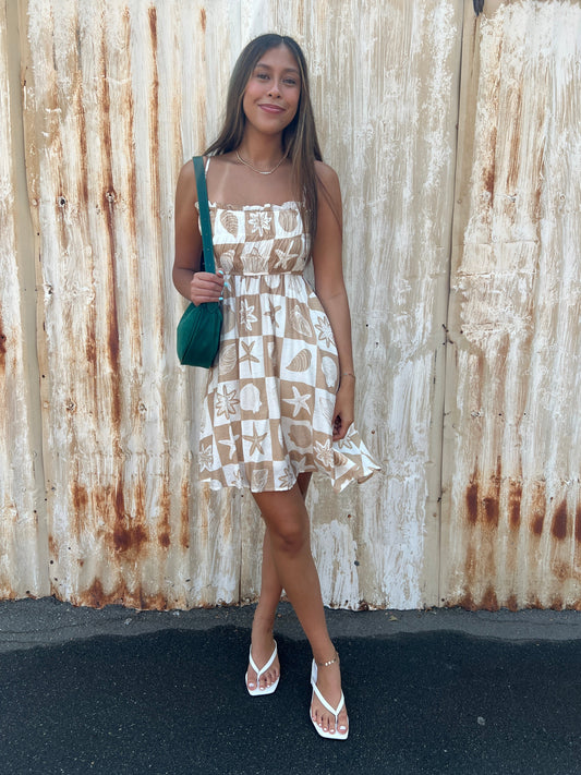 Sea Tile Mini Dress