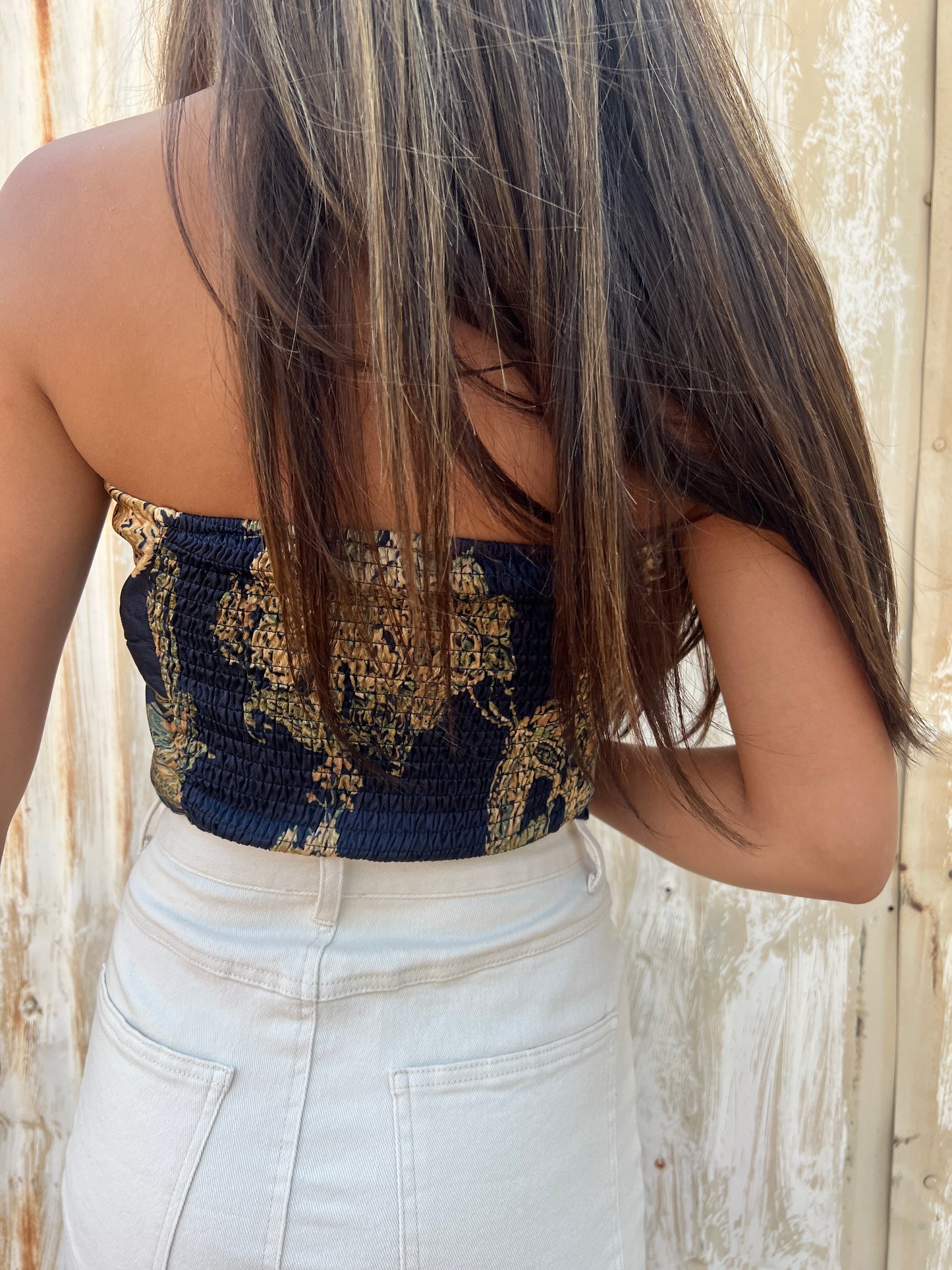 Paisley Satin Bandana Tube Top