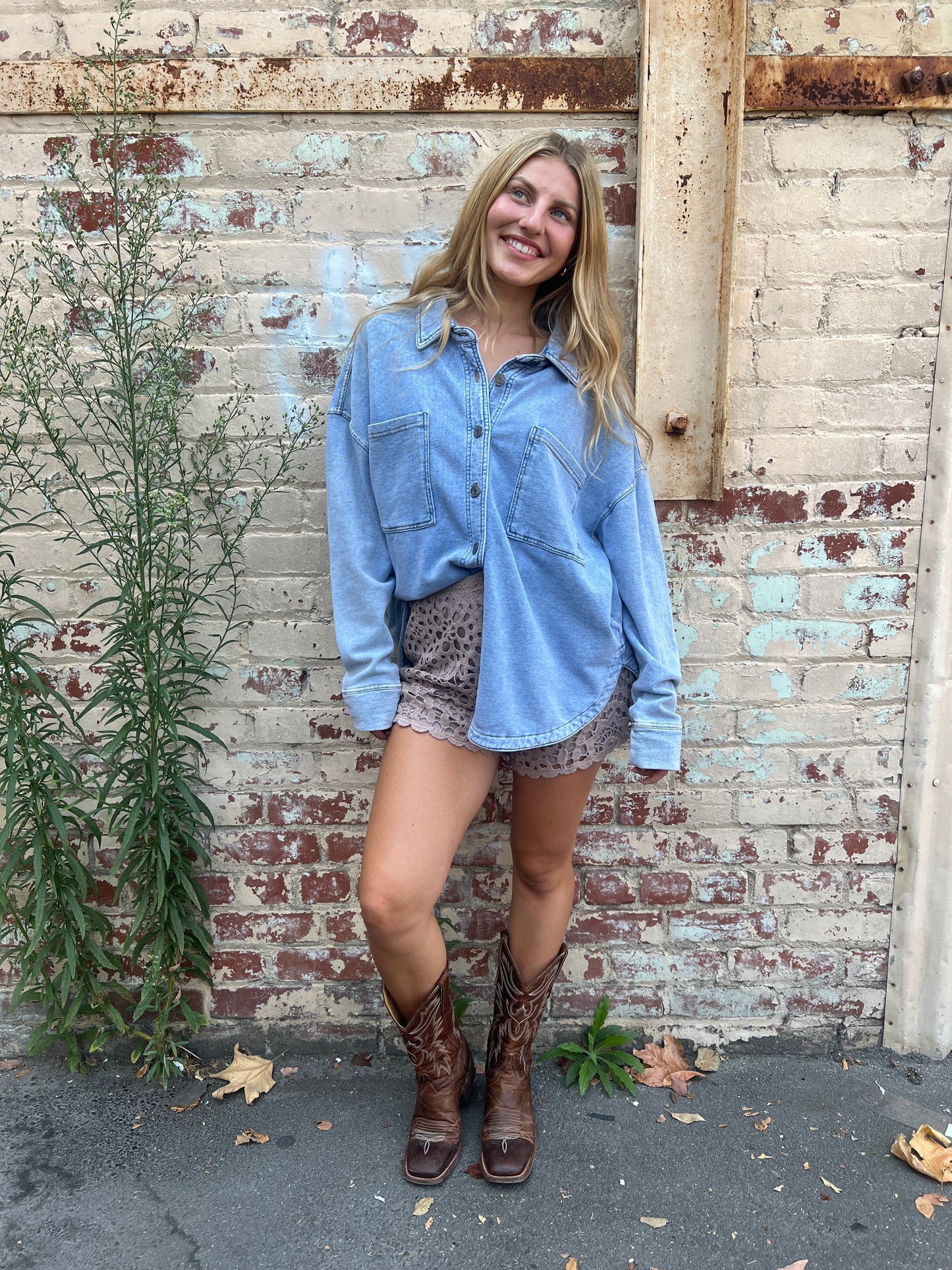 Ultra Soft Denim-Look Shacket