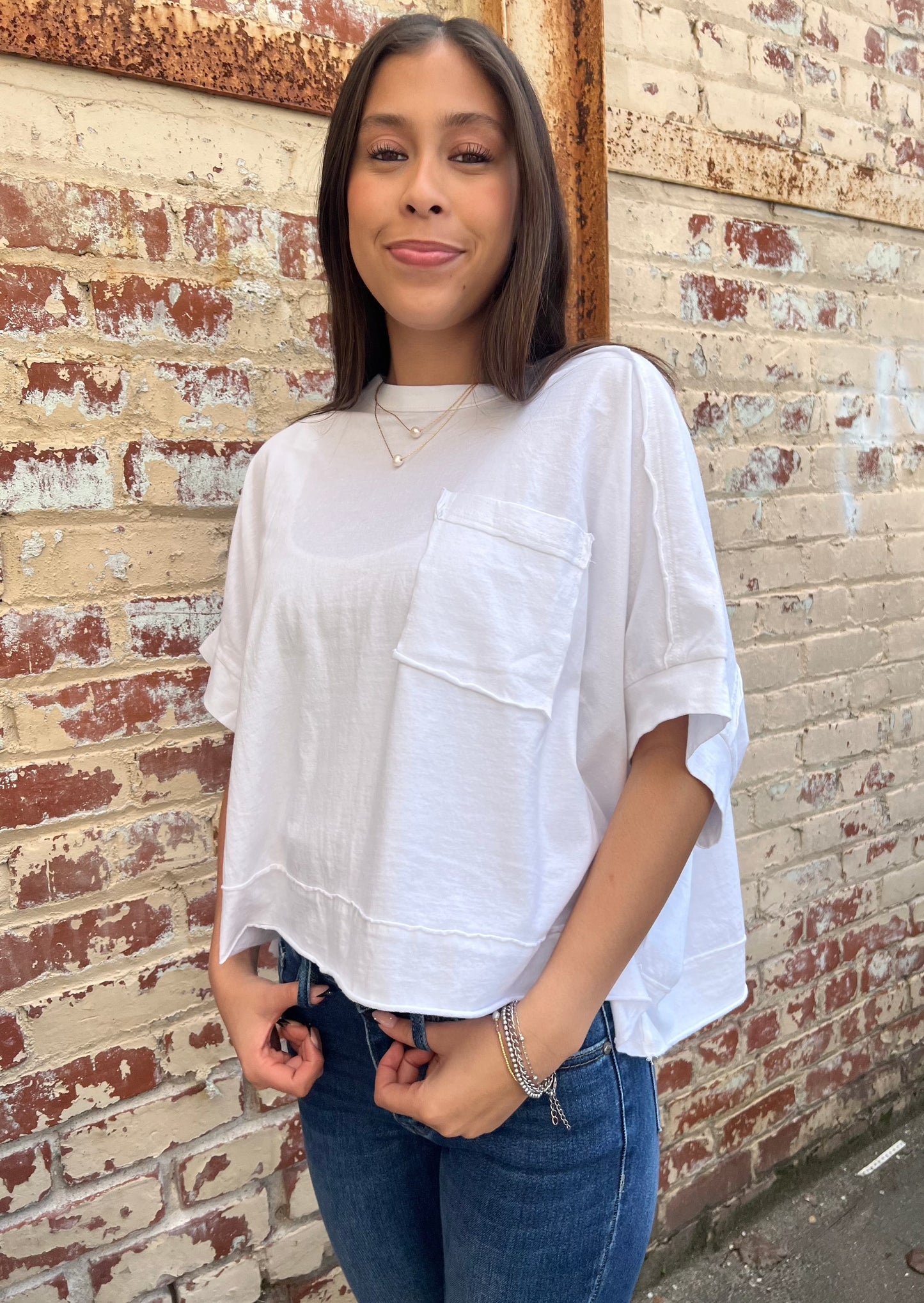 Oversized Washed Crop Tee