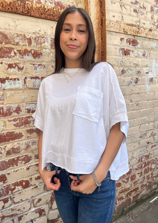 Oversized Washed Crop Tee