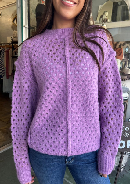 Open Knit Orchid Sweater
