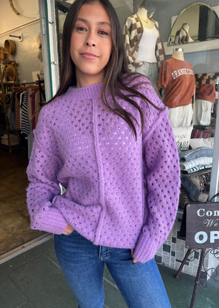 Open Knit Orchid Sweater