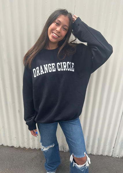 Orange Circle Graphic Sweatshirt