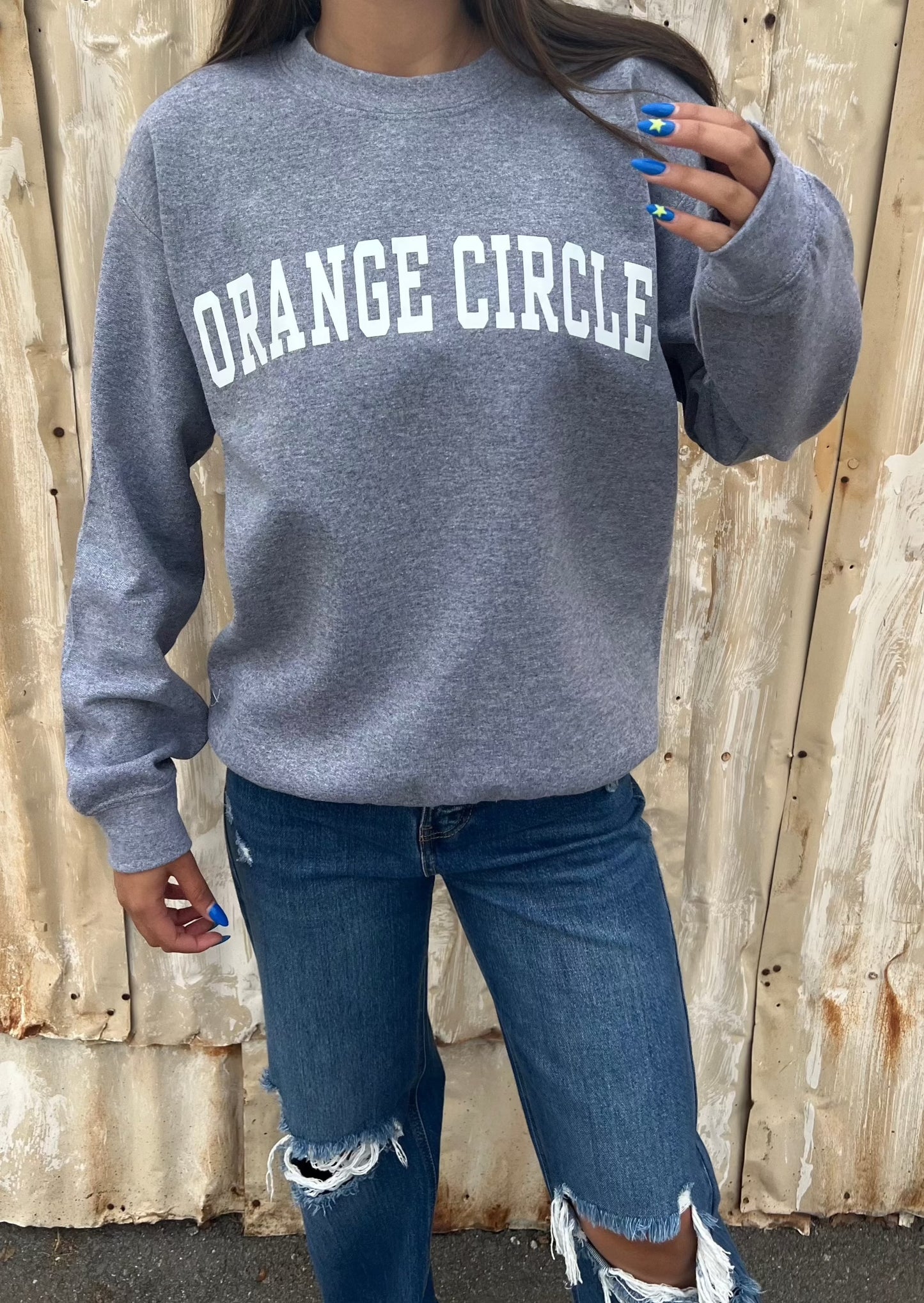 Orange Circle Graphic Sweatshirt