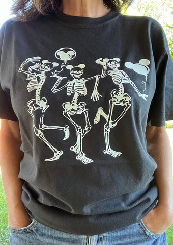 Dancing Happy Skeleton Graphic Tee
