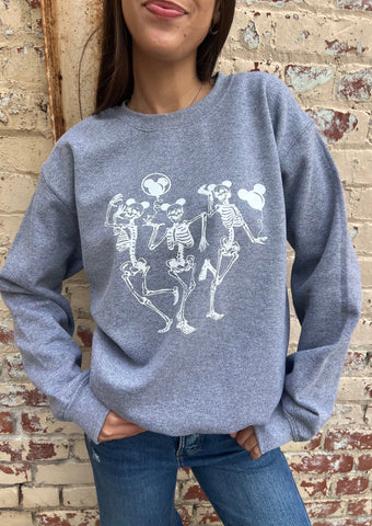 Dancing Happy Skeletons Graphic Sweatshirt