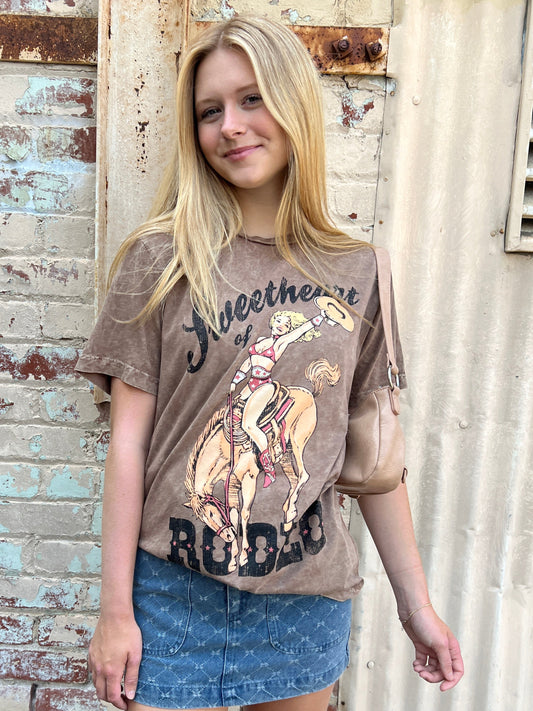 Sweetheart Of Rodeo Cowgirl Graphic Top