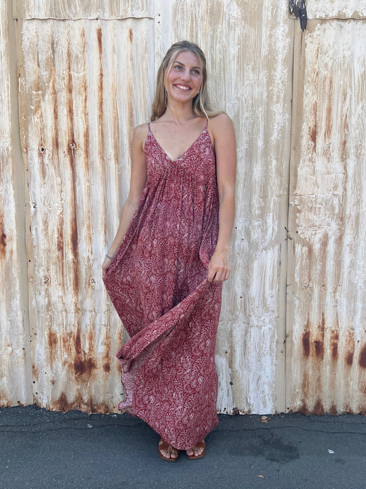 Paisley Print Maxi Dress