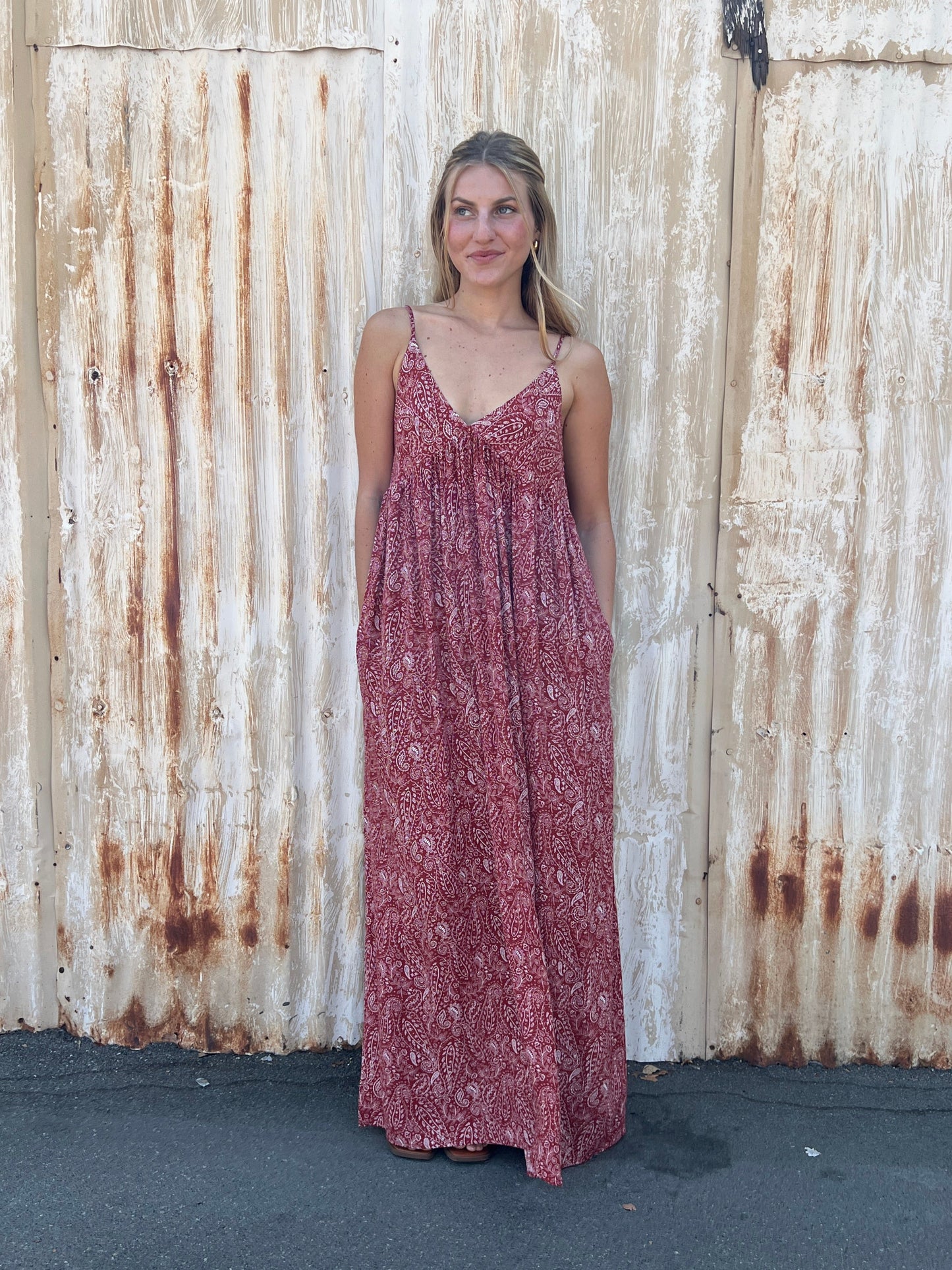 Paisley Print Maxi Dress