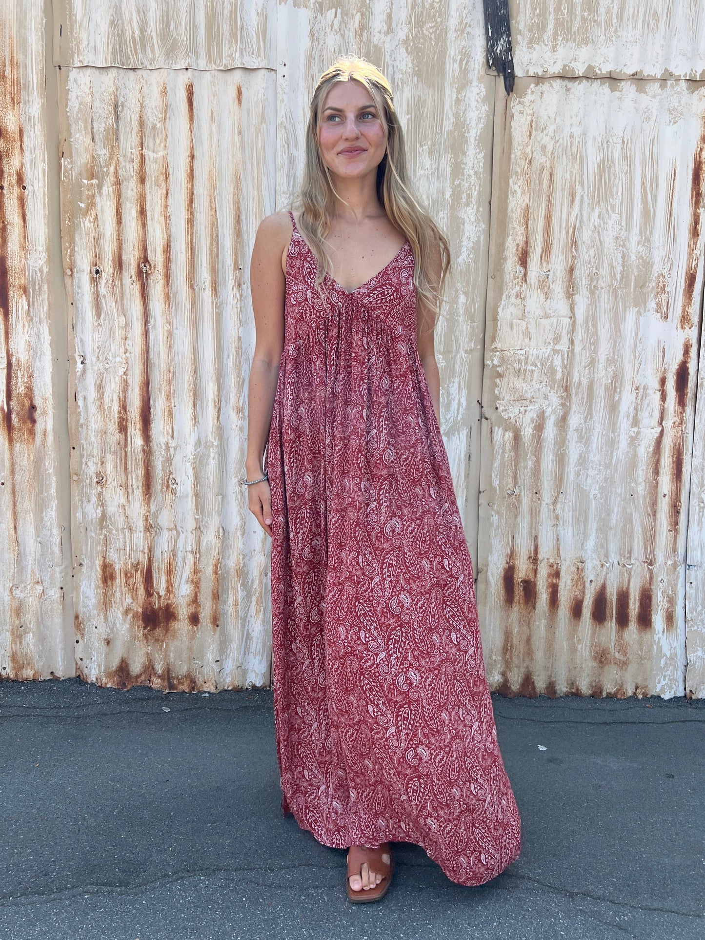 Paisley Print Maxi Dress