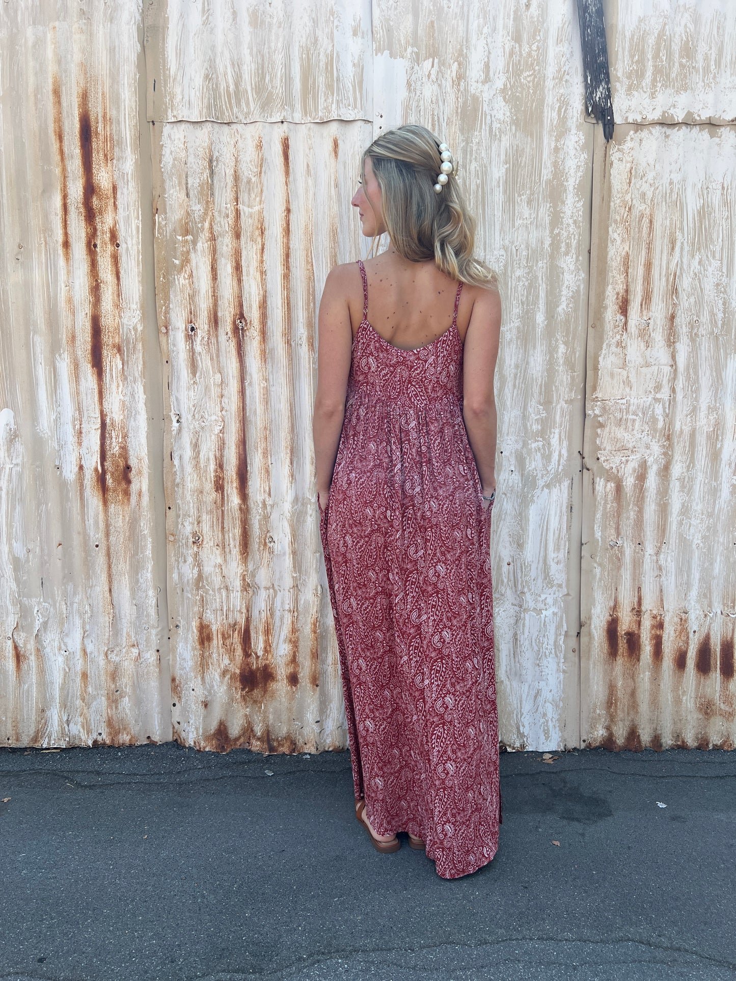 Paisley Print Maxi Dress