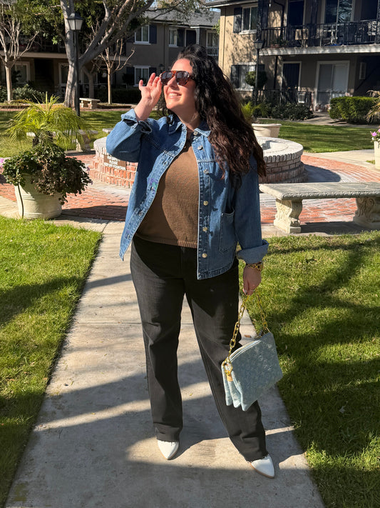 Denim Slim Wide Jeans