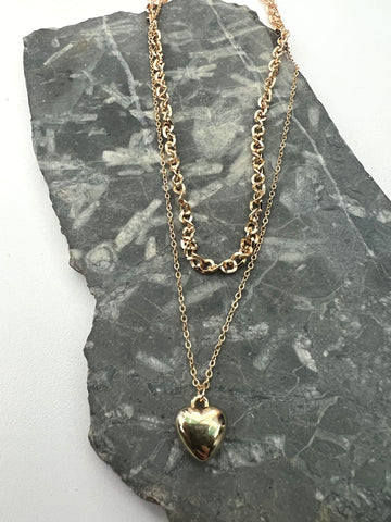 Layered Gold Heart Necklace