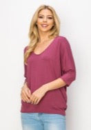 3/4 Sleeve Dolman Top